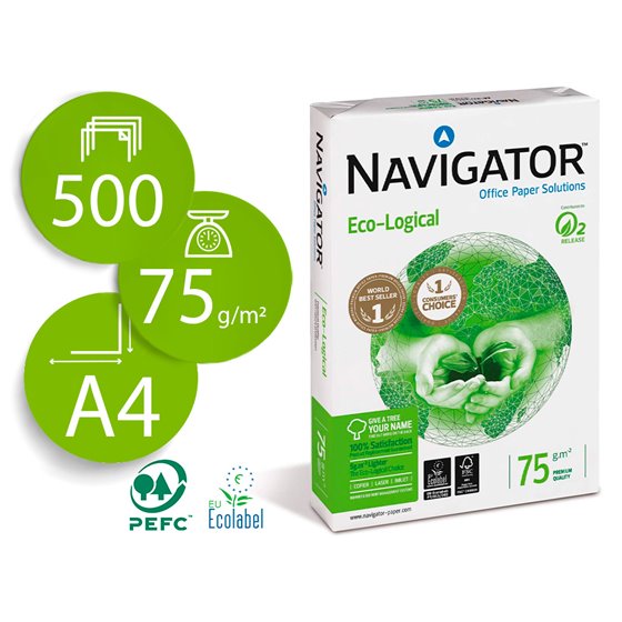Papel Fotocopiadora Navigator Eco Logical Din A4 75 Gramos Paquete De 500 Hojas
