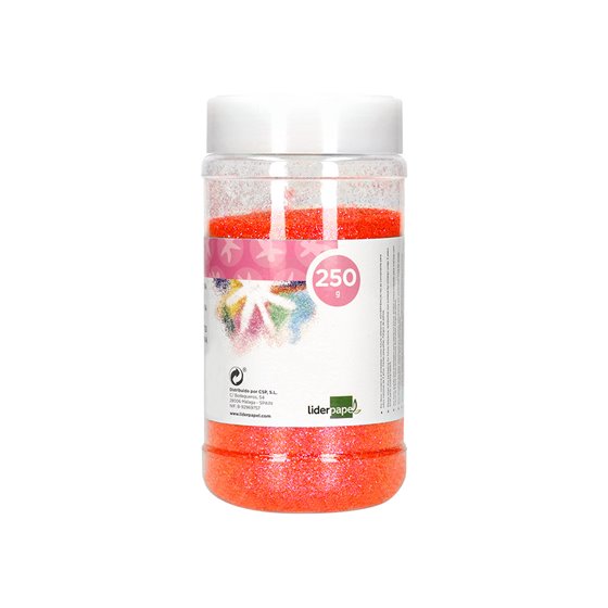 Purpurina Liderpapel Fantasia Color Metalico Naranja Pastel Bote De 250 Gr