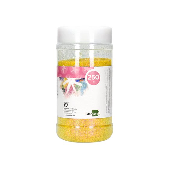 Purpurina Liderpapel Fantasia Color Metalico Amarillo Pastel Bote De 250 Gr