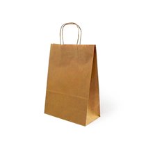 Bolsa Kraft Basika Natural Reciclado 90 Gr Asa Retorcida Tamaño \"L\" 320X140X400 Mm