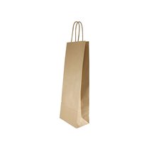 Bolsa Kraft Basika Natural Reciclado 90 Gr Asa Retorcida Tamaño \"L\" 320X140X400 Mm