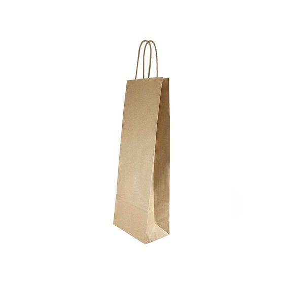 Bolsa Kraft Basika Natural Reciclado 90 Gr Asa Retorcida Tamaño \"S\" 240X100X320 Mm