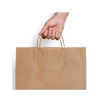 Bolsa Kraft Basika Natural Reciclado 90 Gr Asa Retorcida Tamaño \"S\" 240X100X320 Mm
