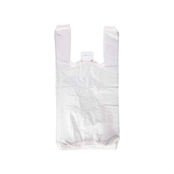 Bolsa Camiseta Reciclada 70% Blanca 50 Mc 42X53 Cm Apta Legislacion De Bolsas 2021