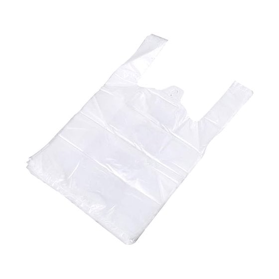 Bolsa Camiseta Reciclada 70% Blanca 50 Mc 42X53 Cm Apta Legislacion De Bolsas 2021