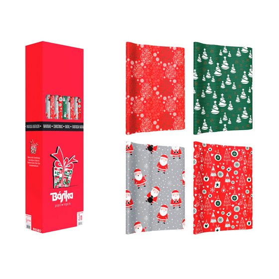 Papel De Regalo Basika Navidad Rollo Ancho 1 Mt Longitud 3 M Modelos Surtidos Gramaje 50 Gr