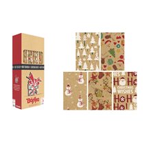 Papel De Regalo Basika Kraft Navidad Rollo Ancho 70 Cm Longitud 2 M Diseños Surtidos Gramaje 50 Gr