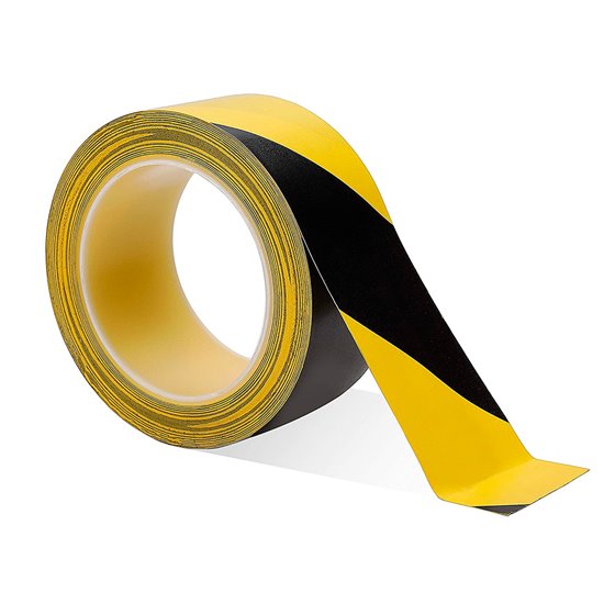 Cinta Adhesiva Tesa De Seguridad Amarilla Y Negra Polipropileno 66 Mt X 50 Mm