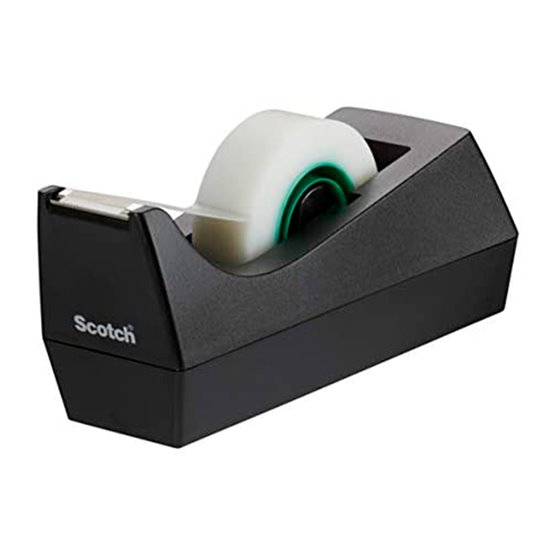 Portarrollo Sobremesa Scotch C38 Color Negro Incluye 3 Cintas Scotch Magic 33 Mt X 19 Mm
