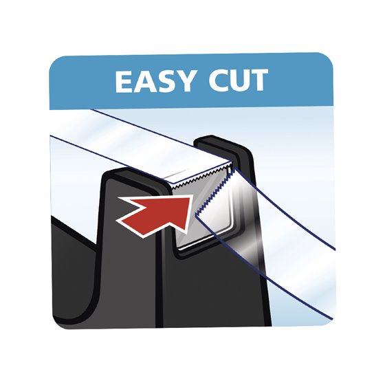 Portarrollo Sobremesa Tesa Plastico Easy Cut Curve Negro Para Cinta De 33 Mt X19 Mm + 1 Cinta Tesafilm Transparente