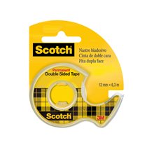 Cinta Adhesiva Scotch 136-D Dos Caras 6,3 Mt X 12 Mm En Portarrollo