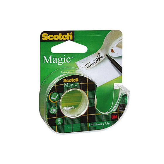 Cinta Adhesiva Scotch Magic Invisible 7,5 Mt X 19 Mm En Portarrollo