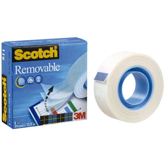 Cinta Adhesiva Scotch Magic Invisible Removible 33 Mt X 19 Mm