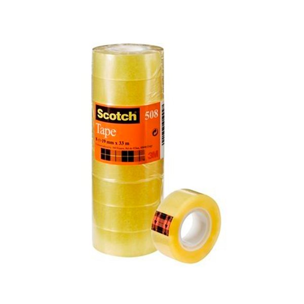 Cinta Adhesiva Scotch Acordeon 33 Mt X 19 Mm Pack De 8 Unidades