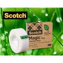 Cinta Adhesiva Scotch Magic Invisible Eco 33 Mt X 19 Mm Pack De 9 Unidades