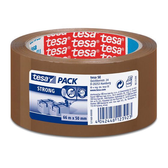 Cinta Adhesiva Tesa Marron Strong 66 Mt X 50 Mm Para Embalaje Bajo Ruido