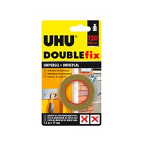 Cinta Adhesiva Uhu Doublefix Marron Doble Cara Extra Fuerte 1,5 Mt X 19 Mm
