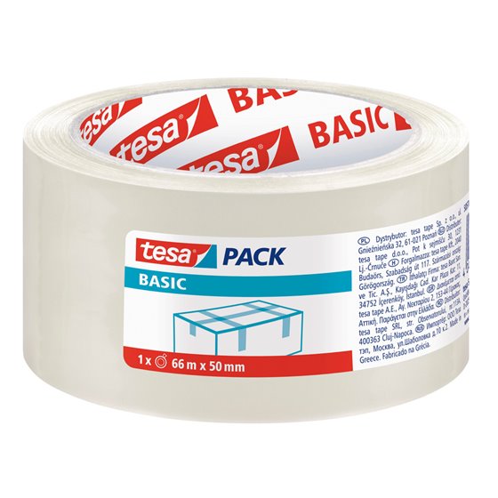 Cinta Adhesiva Tesa Transparente Basic 66 Mt X 50 Mm Para Embalaje