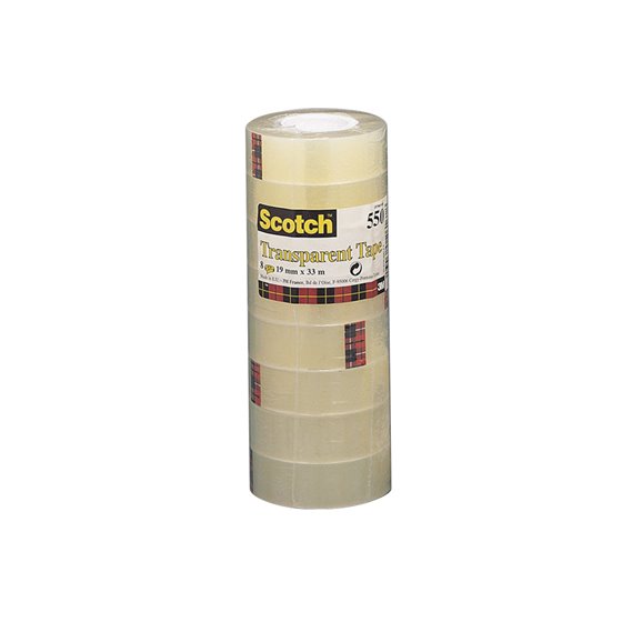 Cinta Adhesiva Scotch Acordeon 550 33 Mt X 19 Mm Pack De 8 Unidades