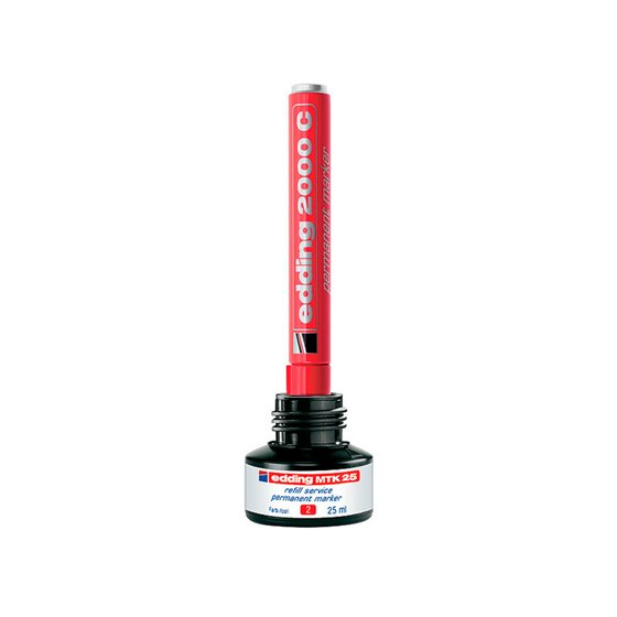 Tinta Rotulador Edding Mtk25 Con Sistema Capilar Color Rojo Frasco De 25 Ml