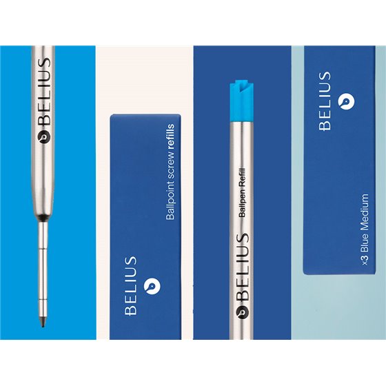 Recambio Boligrafo Belius Azul 0,8 Mm Caja 3 Unidades