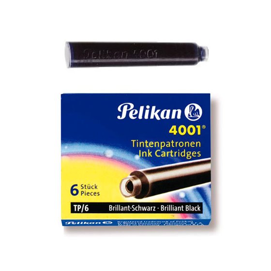 Tinta Para Plumas Pelikan Negra Caja 6 Cartuchos