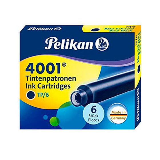 Tinta Estilografica Pelikan Tp6 Azul / Negro Caja De 6 Cartuchos