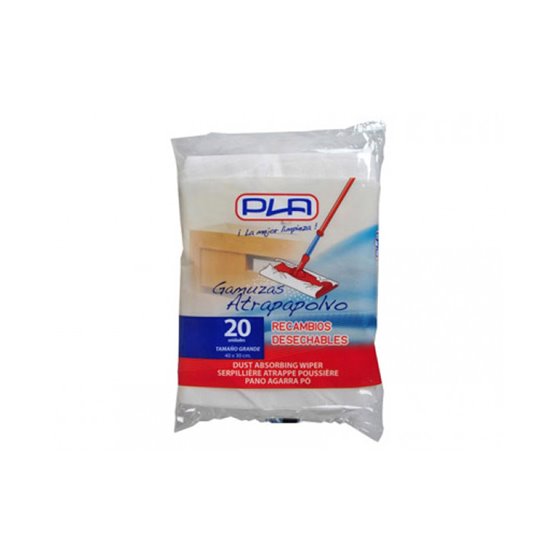 Recambio Mopa Pla Atrapapolvo Desechable Grande 40X30 Cm Bolsa De 20 Unidades