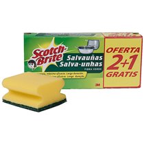 Estropajo Salvauñas Scotch Brite Fibra Verde Paquete 3X2