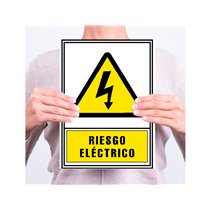Pictograma Archivo 2000 Riesgo Electrico Pvc Amarillo Luminiscente 210X297 Mm