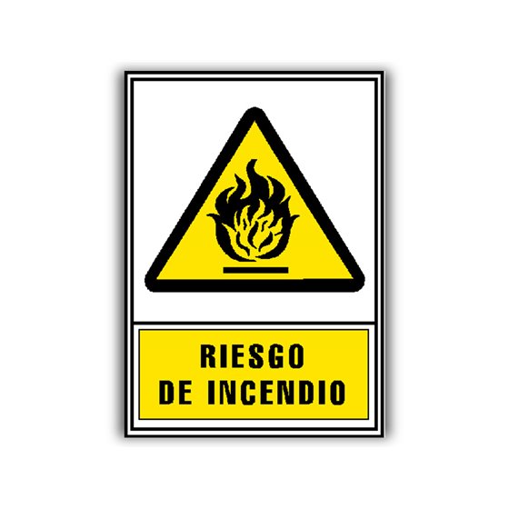 Pictograma Archivo 2000 Riesgo De Incendio Pvc Amarillo Luminiscente 210X297 Mm