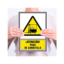 Pictograma Archivo 2000 Atencion Paso De Carretilla Pvc Amarillo Luminiscente 210X297 Mm