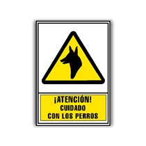 Pictograma Archivo 2000 Atencion Cuidado Con Los Perros Pvc Amarillo Luminiscente 210X297 Mm