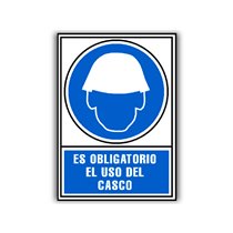 Pictograma Archivo 2000 Obligatorio Uso De Casco Pvc Azul Luminiscente 210X297 Mm