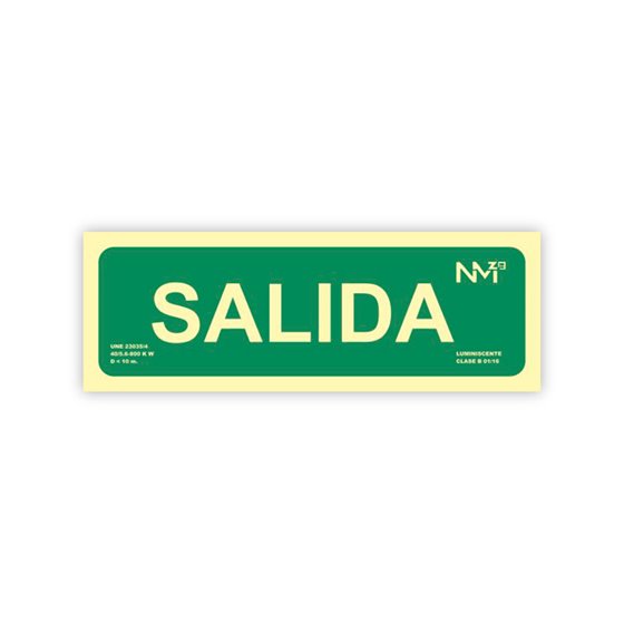 Pictograma Archivo 2000 Salida Pvc Verde Luminiscente 300X105 Mm Pack De 2 Unidades