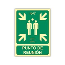 Pictograma Archivo 2000 Punto De Reunion Pvc Verde Luminiscente 224X300 Mm