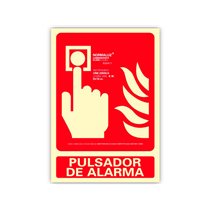 Pictograma Archivo 2000 Pulsador De Alarma Pvc Rojo Luminiscente 210X300 Mm
