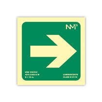 Pictograma Archivo 2000 Flecha Derecha Pvc Verde Luminiscente 224X224 Mm