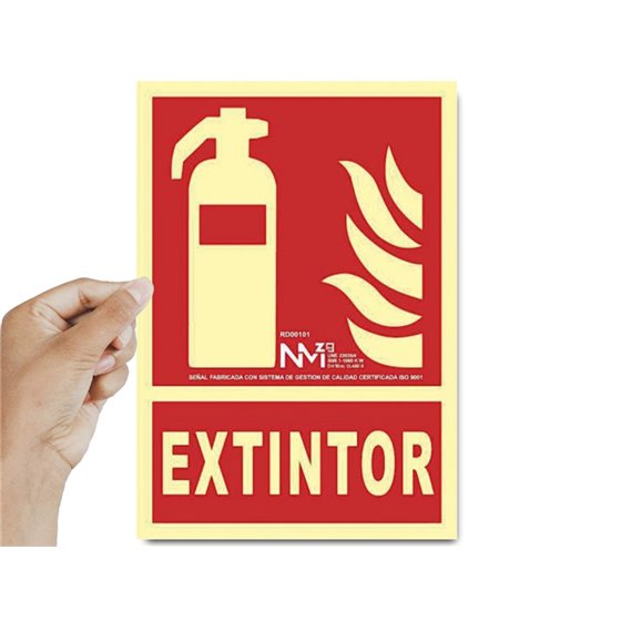 Pictograma Archivo 2000 Extintor Pvc Rojo Luminiscente 210X300 Mm
