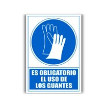Pictograma Archivo 2000 Obligatorio Uso De Guantes Pvc Azul Luminiscente 210X297 Mm