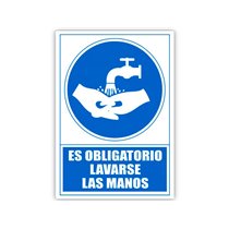 Pictograma Archivo 2000 Obligatorio Lavarse Las Manos Pvc Color Azul 210X297 Mm