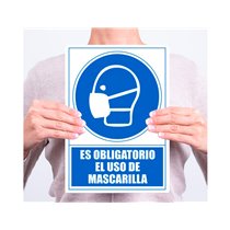 Pictograma Archivo 2000 Obligatorio El Uso De Mascarilla Pvc Color Azul 210X297 Mm