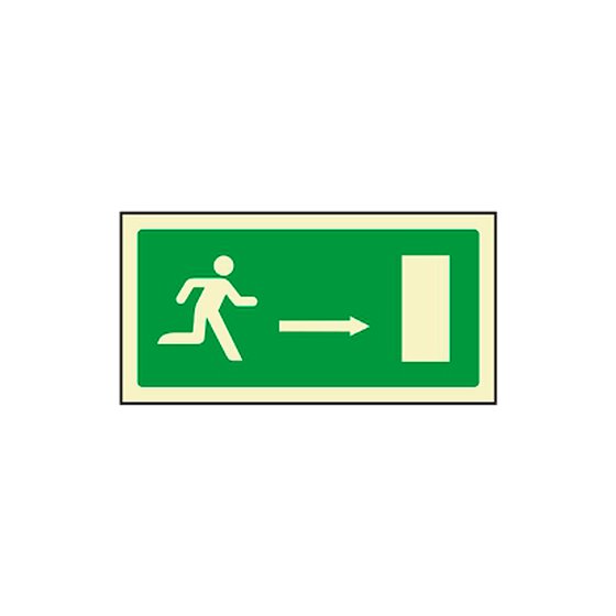 Pictograma Syssa Señal De Salida Emergencia Flecha Derecha En Pvc Fotoluminiscente 320X160 Mm
