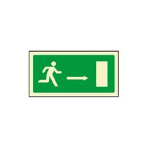 Pictograma Syssa Señal De Salida Emergencia Flecha Derecha En Pvc Fotoluminiscente 320X160 Mm