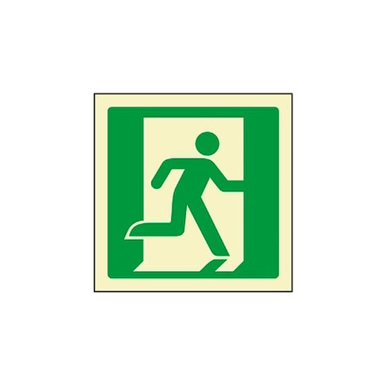 Pictograma Syssa Señal De Salida De Emergencia Derecha En Pvc Fotoluminiscente 224X224 Mm