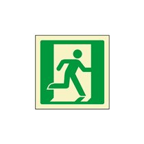 Pictograma Syssa Señal De Salida De Emergencia Derecha En Pvc Fotoluminiscente 224X224 Mm