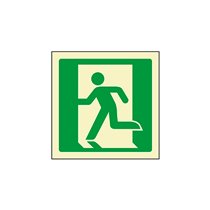 Pictograma Syssa Señal De Salida De Emergencia Izquierda En Pvc Fotoluminiscente 224X224 Mm