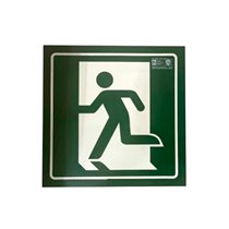 Pictograma Syssa Señal De Salida De Emergencia Izquierda En Pvc Fotoluminiscente 224X224 Mm