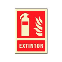 Pictograma Syssa Señal De Extintor En Pvc Fotoluminiscente 210X297 Mm