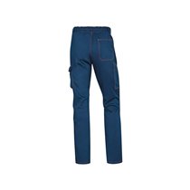 Pantalon De Trabajo Deltaplus Cintura Elastica 5 Bolsillos Color Azul Marino / Naranja Talla Xl